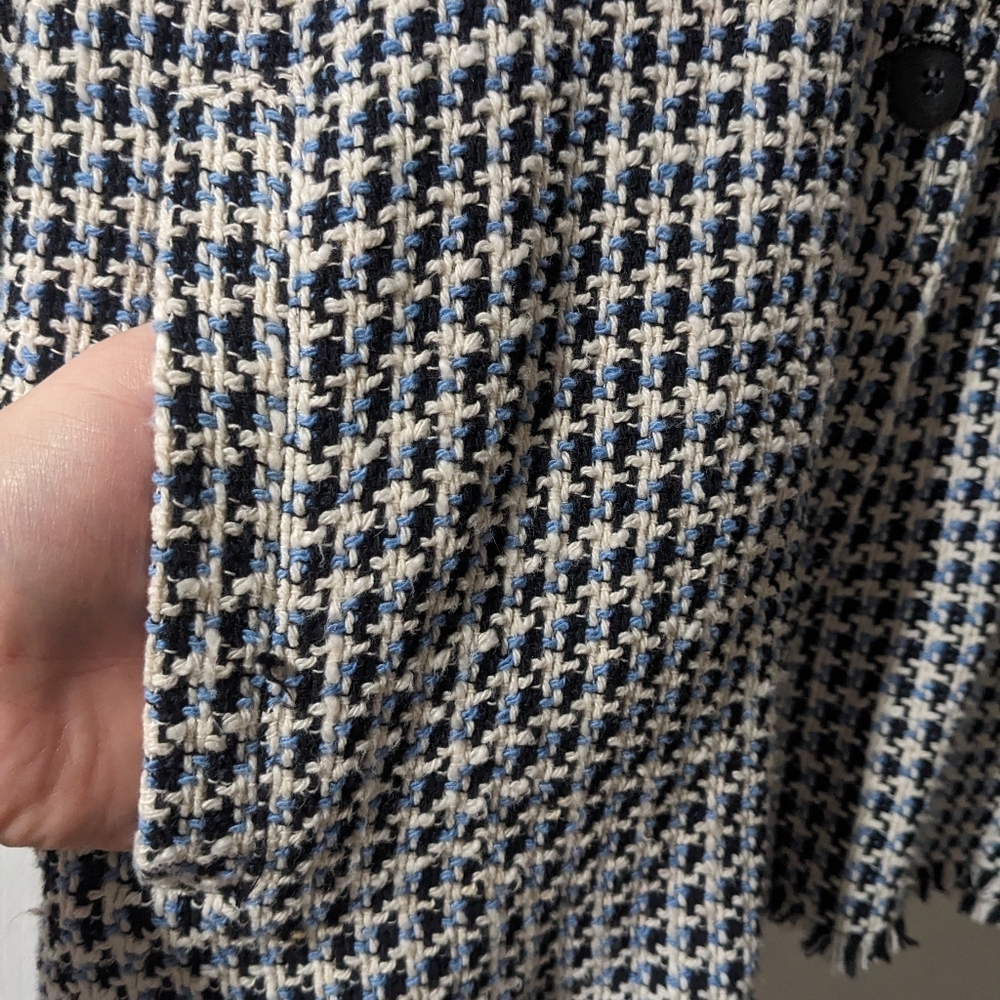 Zara | Tweed button down jacket in blue - Picture 10 of 13